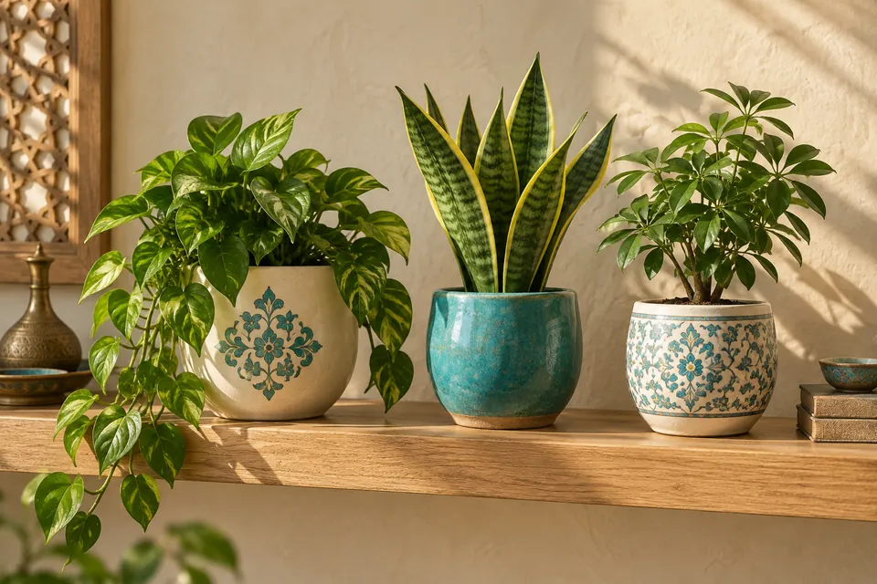 Indoor plants and pots in a plant shop